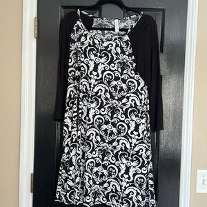 Black/White Floral Print Dress